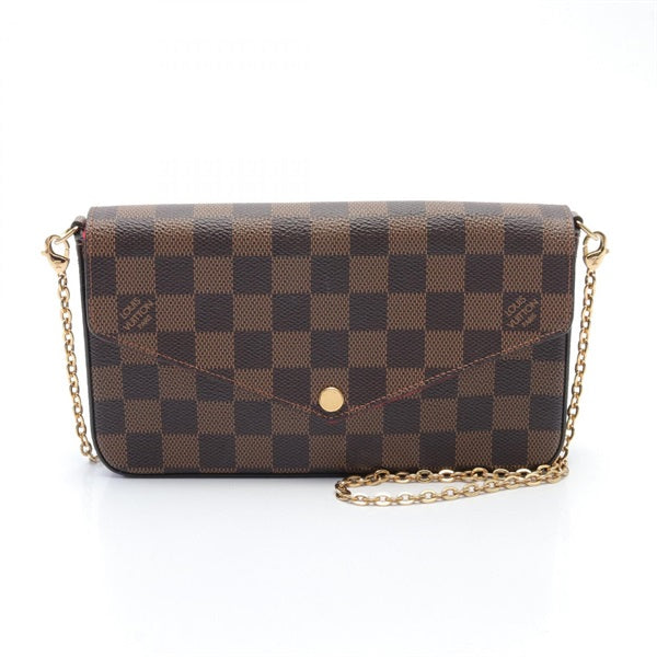 LV Felicie Pochette chain Shoulder Bag N40492 Damier Ebene Women