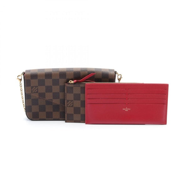 LV Felicie Pochette chain Shoulder Bag N40492 Damier Ebene Women